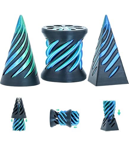 Impossible Lot de 6 cônes en spirale imprimés en 3D - Sculpture impossible pyramide pour enfants, adolescents, adultes, étudiants, bureau à domicile, voyageurs, salle de classe, conduite en voiture