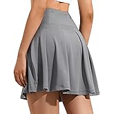 ZUTY 18" High Waisted Tennis Skirt for Women Skorts Skirts with Pockets Casual Modest Long Golf Athletic Running