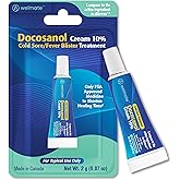 WELMATE - Docosanol Cream 10% (1 Pack) - Cold Sore Treatment for Lips - Fever Blister & Cold Sore Pain Relief Cream - Lip Care Products -0.07 oz Tube