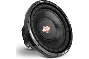 Lanzar 12in Car Subwoofer Speaker - Black Non-Pressed Paper Cone, Stamped Plastic Basket, Dual 4 Ohm Impedance,1600 Watt Powe