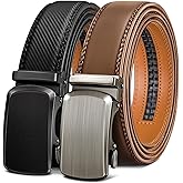 BULLIANT Men Belts 2 Pack,Ratchet Sliding Belt Adjustable For Gift Mens Dress Casual 1 3/8",Cut for Fit