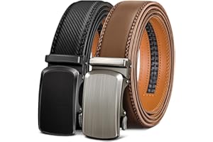 BULLIANT Men Belts 2 Pack,Ratchet Sliding Belt Adjustable For Gift Mens Dress Casual 1 3/8",Cut for Fit