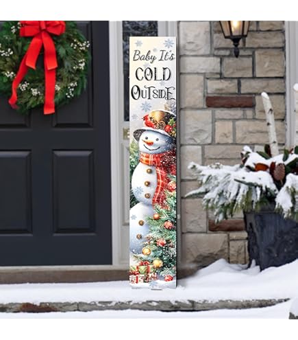 Amazon.com : Winter Snowman Be Merry Welcome Porch Sign For Front