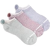 MUK LUKS 3 Pack Dream Step Low Cut w/Pom, Multi, OS (6-11)