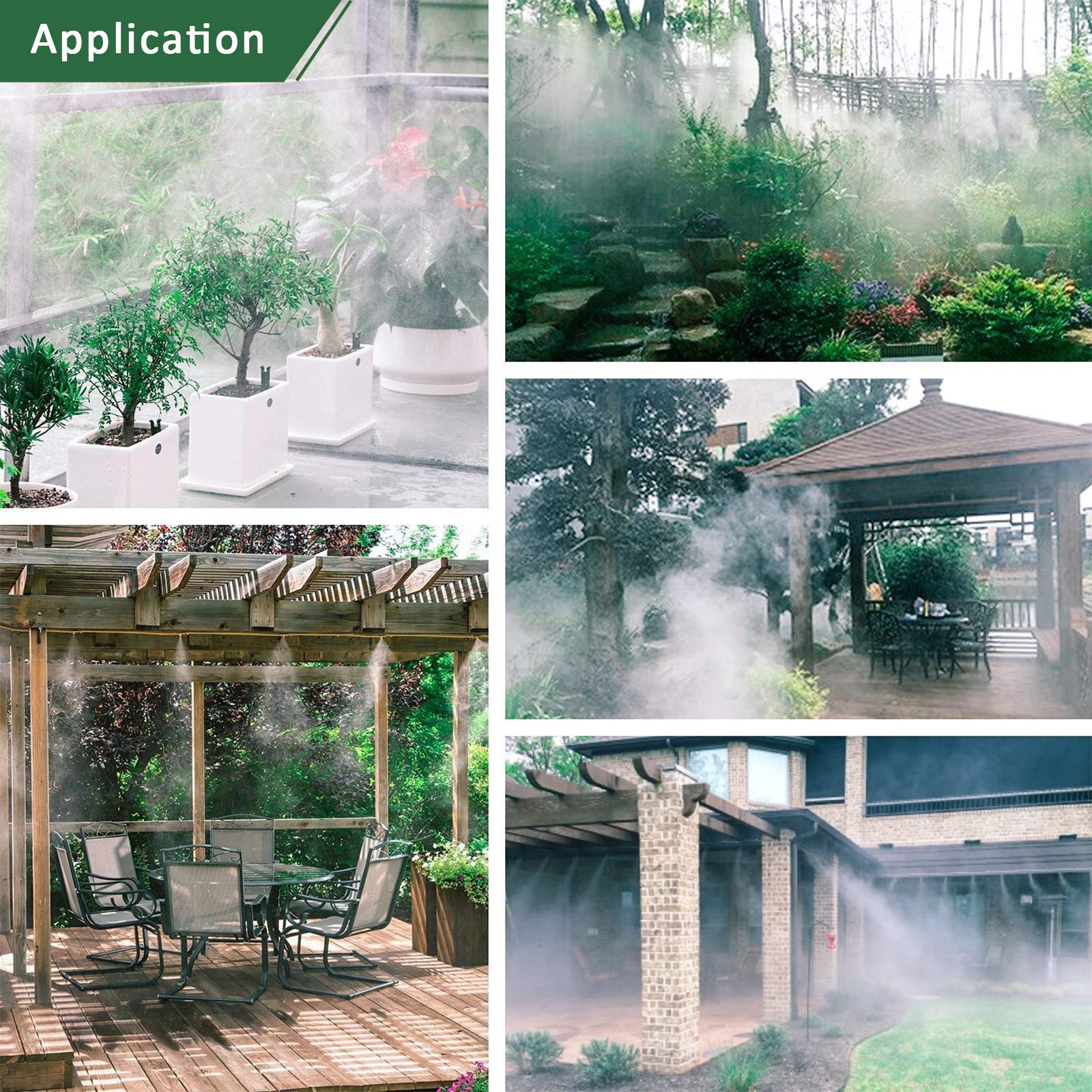 KORAM Drip Irrigation Kits, 1/4-inch Blank Distribution Tubing Garden Irrigation System DIY Saving Water Irrigation Equipment Set with 20 Mist Nozzles Suit for Garden Greenhouse, Flower Bed, Patio