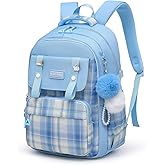 Alrisg Teen Girls Backpack Aesthetic Laptop Bookbag Elementary Middle School Travel Daypacks Mochilas Escolares Blue
