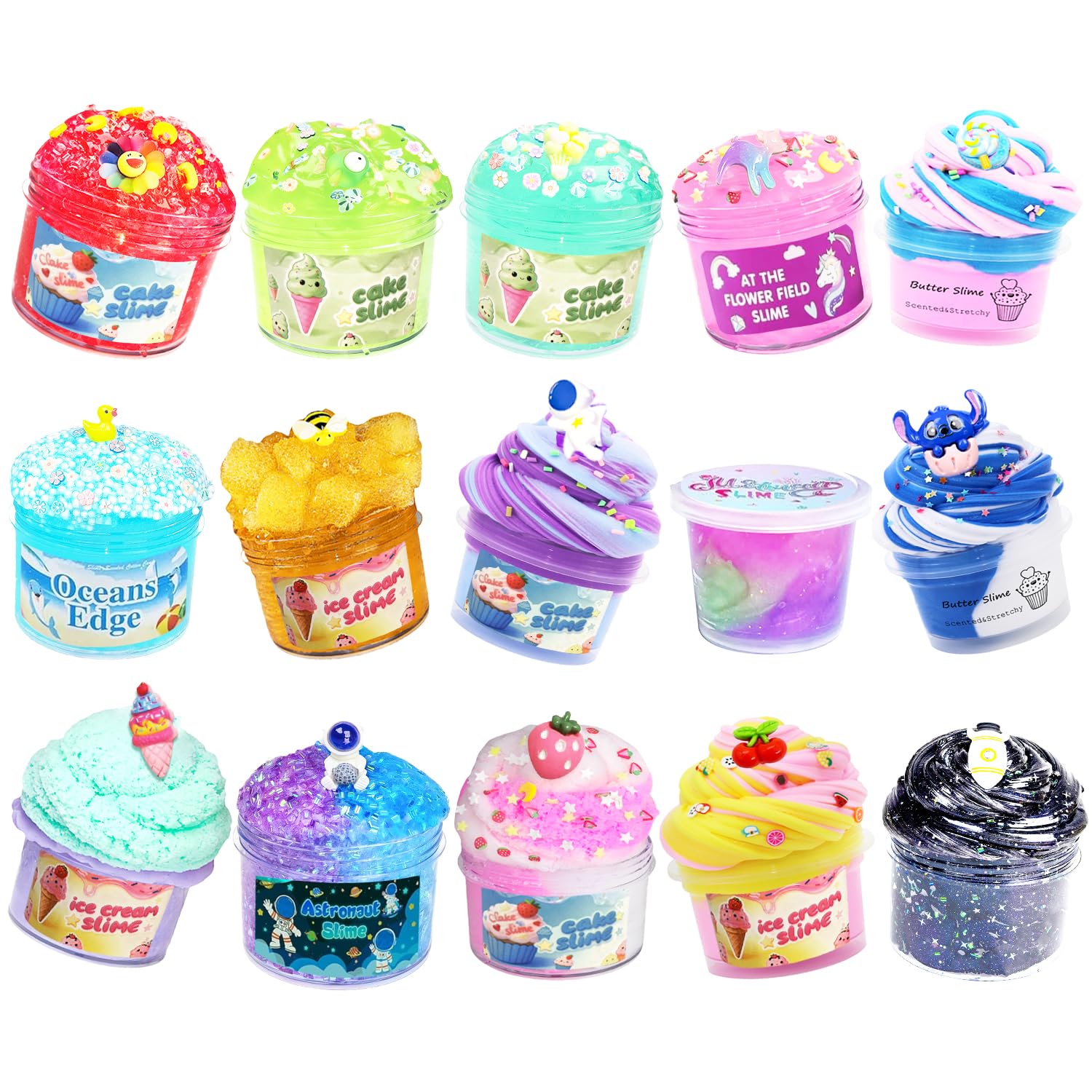 Photo 1 of 15 Packs Mixed Cloud Galaxy Butter Slime Kit,Non Sticky,Super Soft Sludge Toy,Birthday Gifts for Kids,Party Favor for Girls & Boys