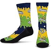 For Bare Feet SAVANNAH BANANAS Logo Drip Crew Sock Team Colors Medium