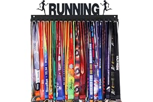 Goutoports Medal Holder Display Hanger Rack Frame for Sport Race Runner-Running Medal Hanger Display-Sturdy Black Steel Metal