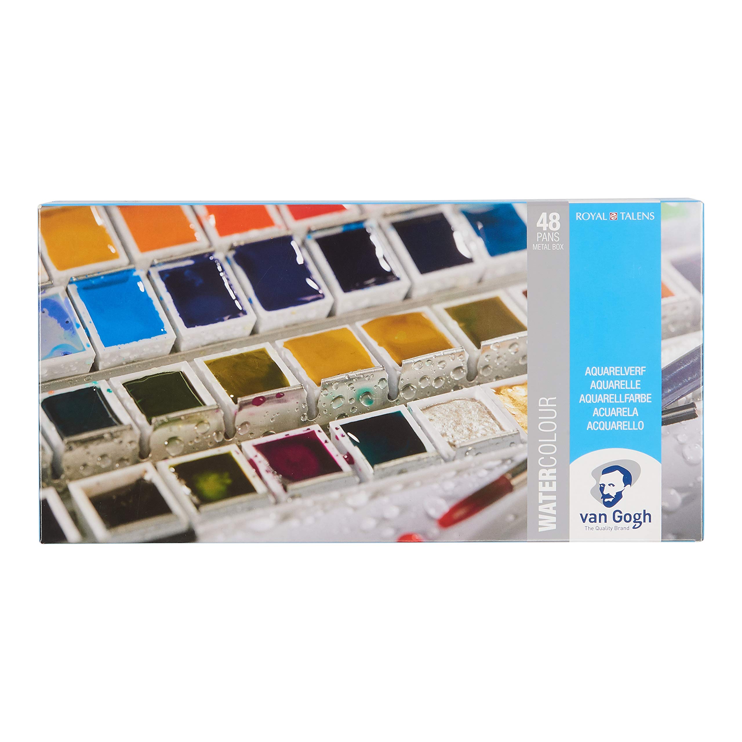 Van Gogh Watercolour Paint Set, Metal Tin, 48-Half Pan