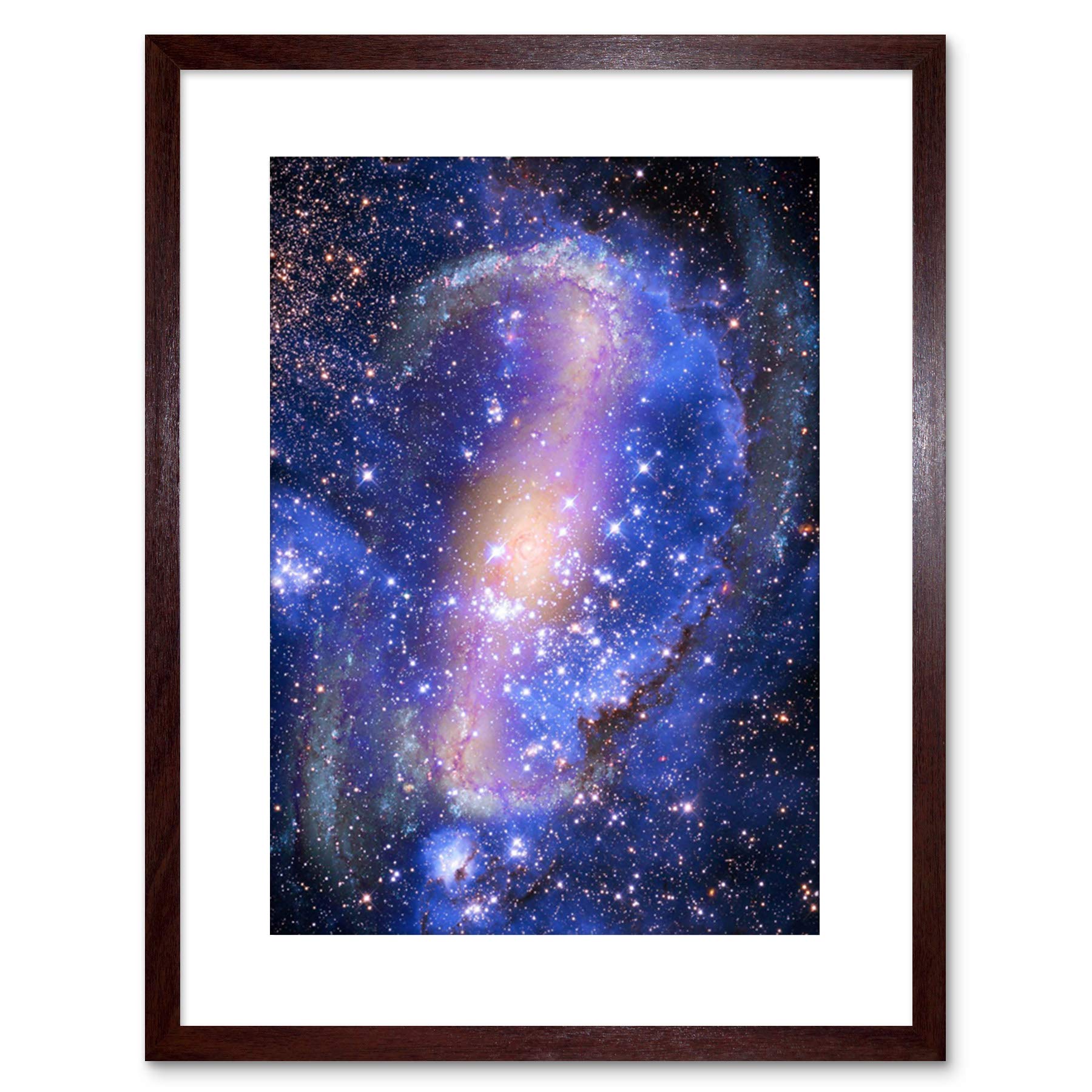 Wee Blue Coo Spiral Galaxy Nebula Stars Space Picture Photo Framed Wall Art Print — image 1