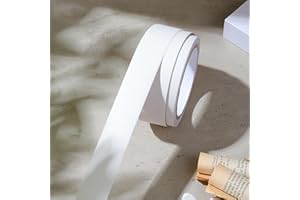 Luoerwen Wallpaper Peel and Stick, Wallpaper Border, White, Suitable for Waterproof self-Adhesive Wall cabinets, Frame wardrobes, cabinets, and Table Edges (White-FGXYB, 1.18 inches X 393.7 inches)