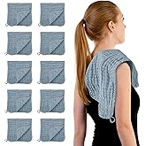 HIPHOP PANDA Muslin Burp Cloths, 10 Pack - Large 20" X10" - Ultra Absorbent and Soft 100% Cotton Baby Essentials Drool Rags and Messes for Newborn - Colorful Designs for Boy Girl, Pacific Blue