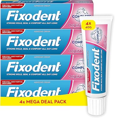 Fixodent Complete Denture Adhesive Cream 4x40g Mint Saving Pack 10x Hold