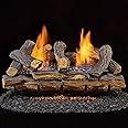 Duluth Forge DLS-24T-1 Dual Fuel Ventless Fireplace Logs Set with Thermostat, Use with Natural Gas or Liquid Propane, 33000 BTU, Heats up to 1100 Sq. Ft, Split Red Oak, 24 Inches