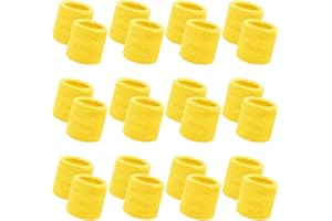 Bememo 24 Pcs Neon Wristbands for Kids End of The Year Student Gifts Bulk Tennis Wrist Sweatbands 80s Neon Youth Basketball Wrist Bands for Boys Girls 90s Glow Party School Supplies