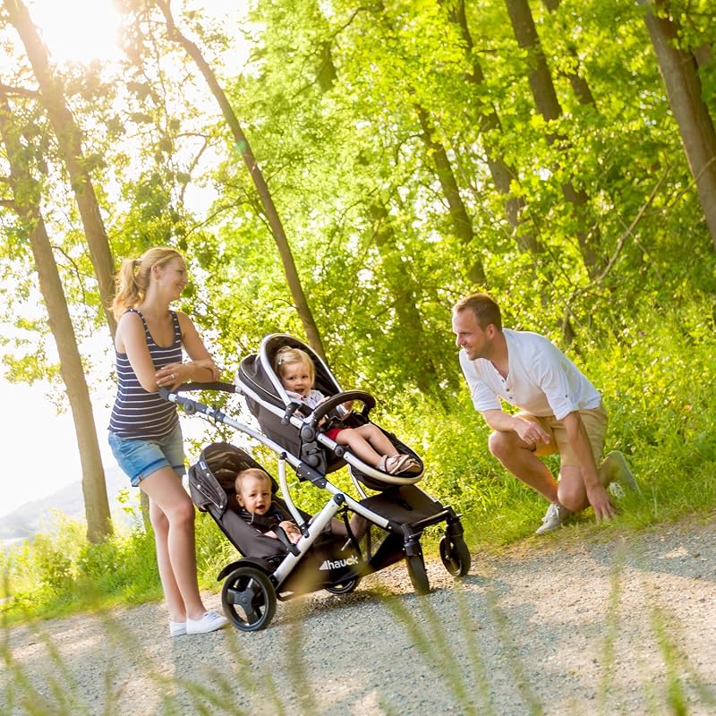 Passeggino Fratellare per Neonato e Bambino, Duett 2 Black Forest