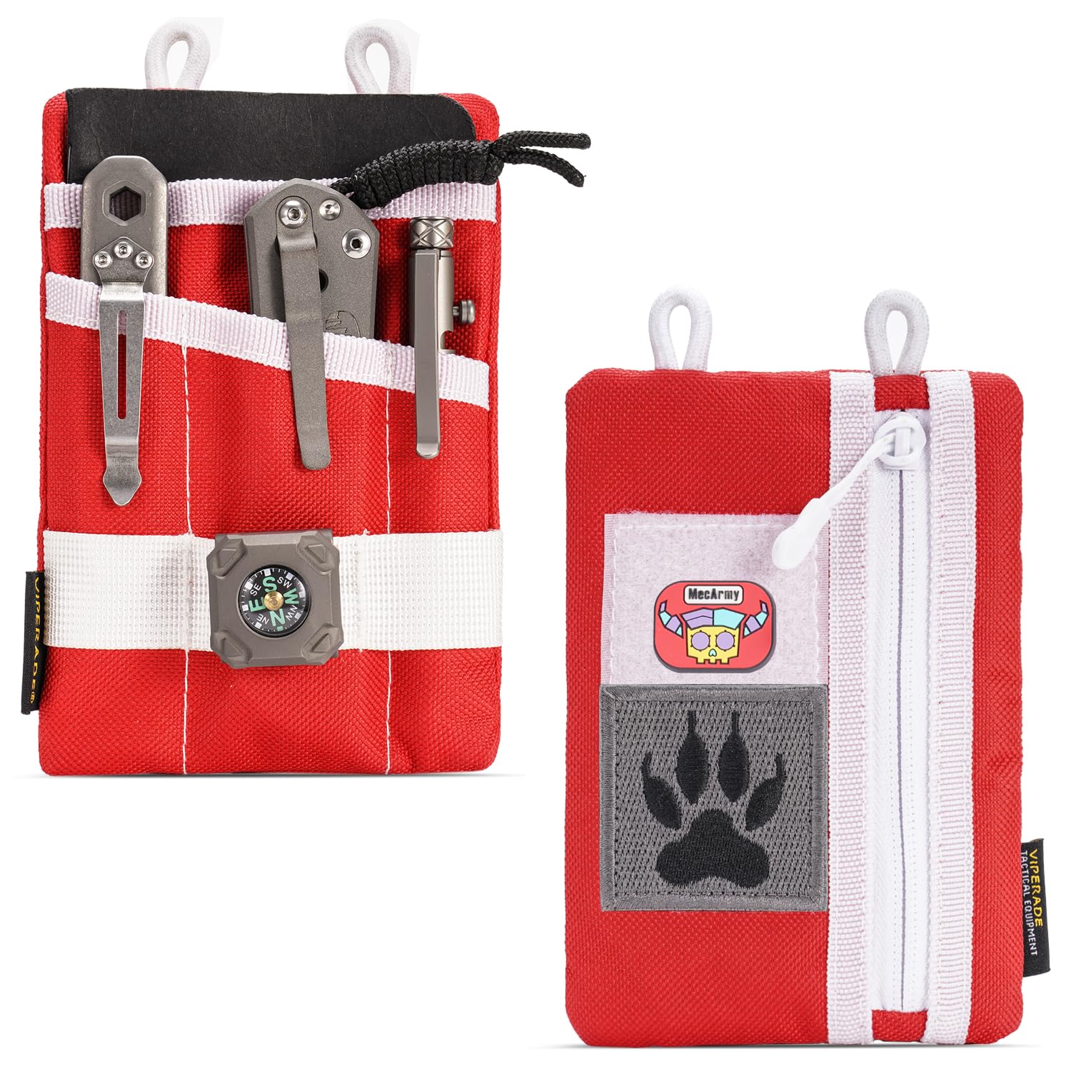 VIPERADE VE1-P EDC Pocket Organizer Men, EDC Pouch Organizer Tool Pouch with 5 Tool Storage for Flashlight, Pocket Knife, Tactical Pen, Mini Gear