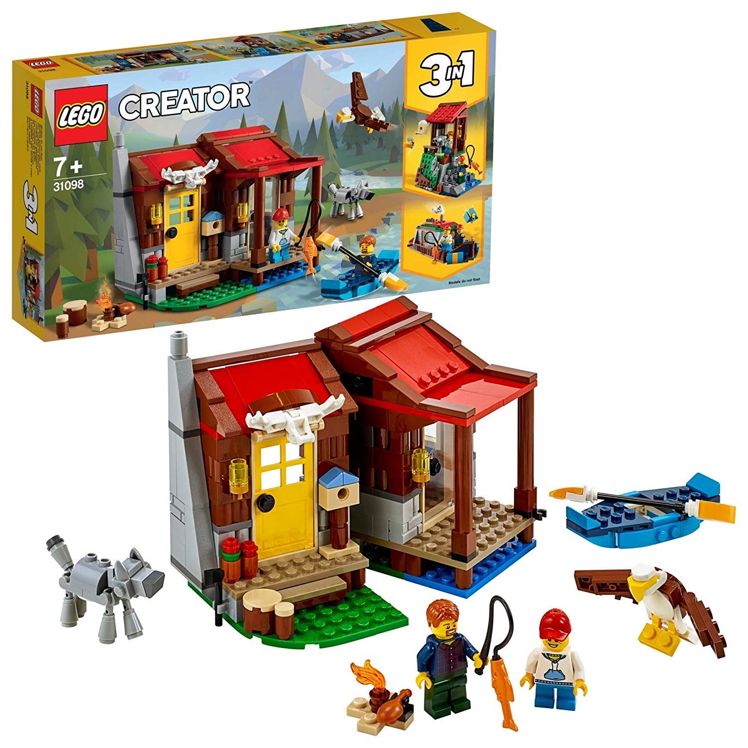 LEGO 31098 Creator 3in1 Outback Cabin, Bird Watch Tower and Canal Boat Set