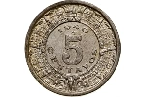 1936-1942 5 Centavos Mexican Coin I Vintage WW2 Era Mexico Coin Design I Monetized By Mexico Government