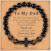 Uoiispet Cross Bracelet Gifts for Teen Boys, Religious Christian Jewelry Adjustable Valentine's Beads Bracelet Easter Christian Baptism Birthday Gifts for Son Grandson Nephew Teenage Boys