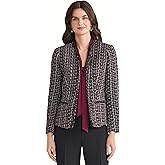 Kasper Womens Collarless One-Button Tweed Blazer