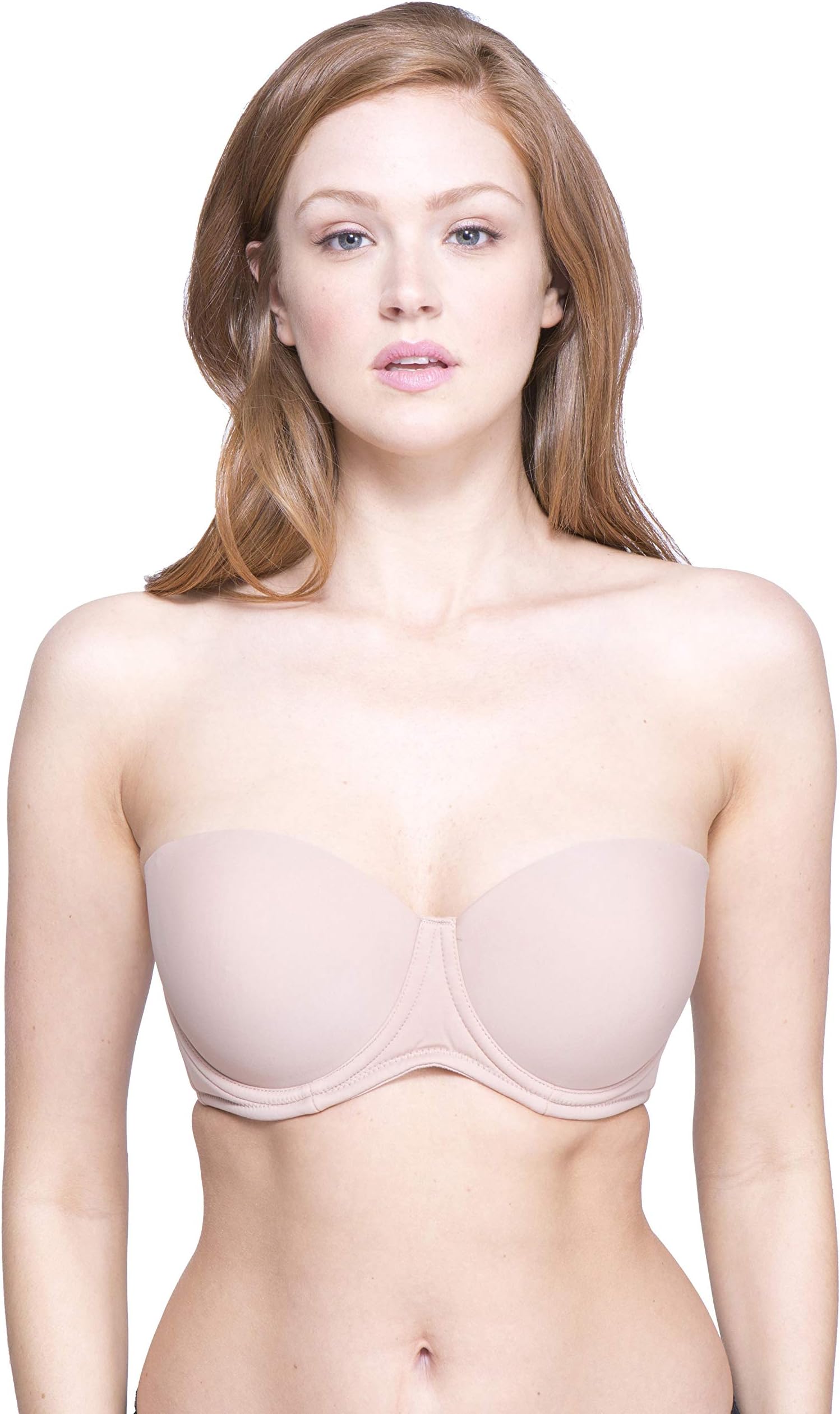 QT Intimates Women's Molded Strapless Convertible Bra with Underwire Cups