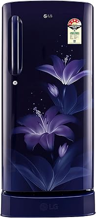 LG 190 L 4 Star Direct Cool Single Door Refrigerator(GL-D201ABGX.ABGZEBN, Blue Glow, Base Stand with Drawer,Smart Inverter Compressor)