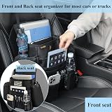 ECWKVN Car Front Seat Organizer with 10 Pockets Black view 5