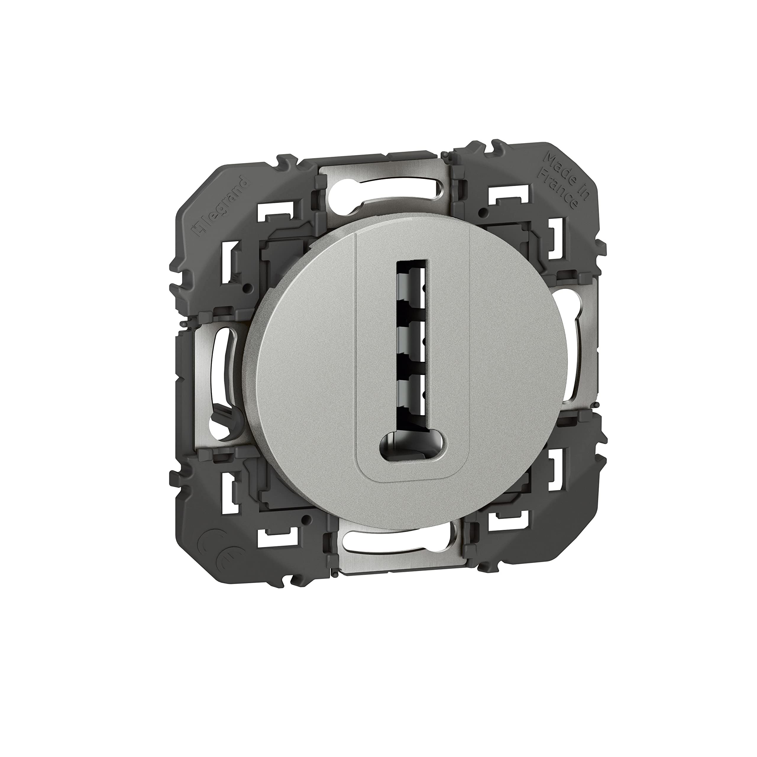Legrand TEL T ALU LEG95256 Telephone Socket in Composable Aluminium