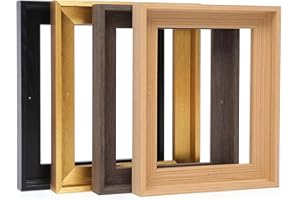 YIVIVEN Real Solid Wood Canvas Floater Frame 16x20, Canvas Floating Frame for 0.6"-0.9" Deep Paintings Artwork, Oil Painting Frames (Dark Brown, 16"x20")