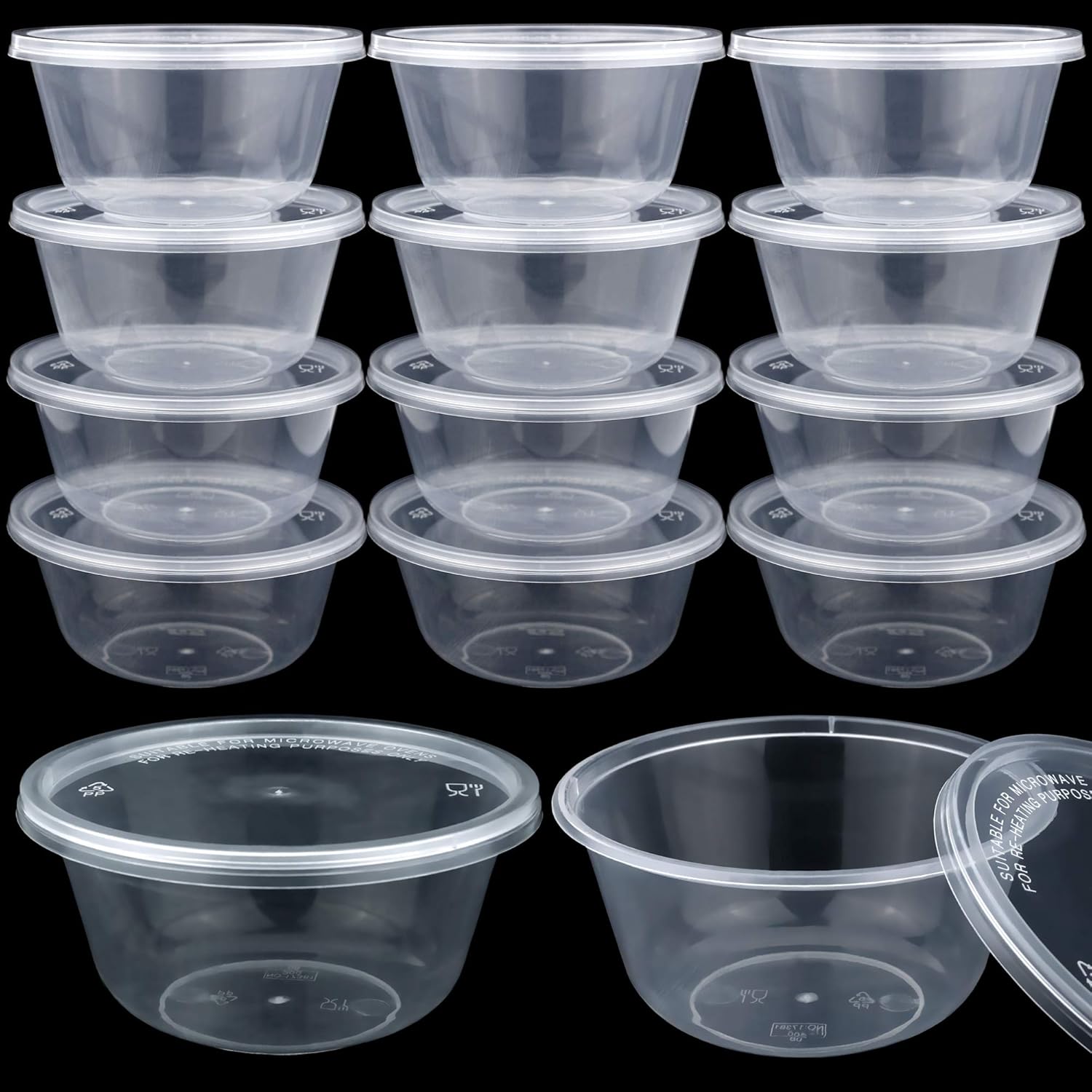 Augshy 50 Pack 8oz Slime Containers with Lids,Clear Slime Storage Cases