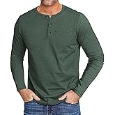 ZITY Men's Henley Shirt Long Sleeve with Pocket Classic Casual Shirt for Men Fashion Pullover Tee Shirts