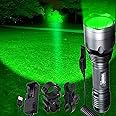 VASTFIRE 350 Yard LED Green Flashlight Kit Hog Predator Long Range Night Hunting Light Dual Pressure Switch Barrel Scope Mounts (No Rail Mount, No Scope Mount)