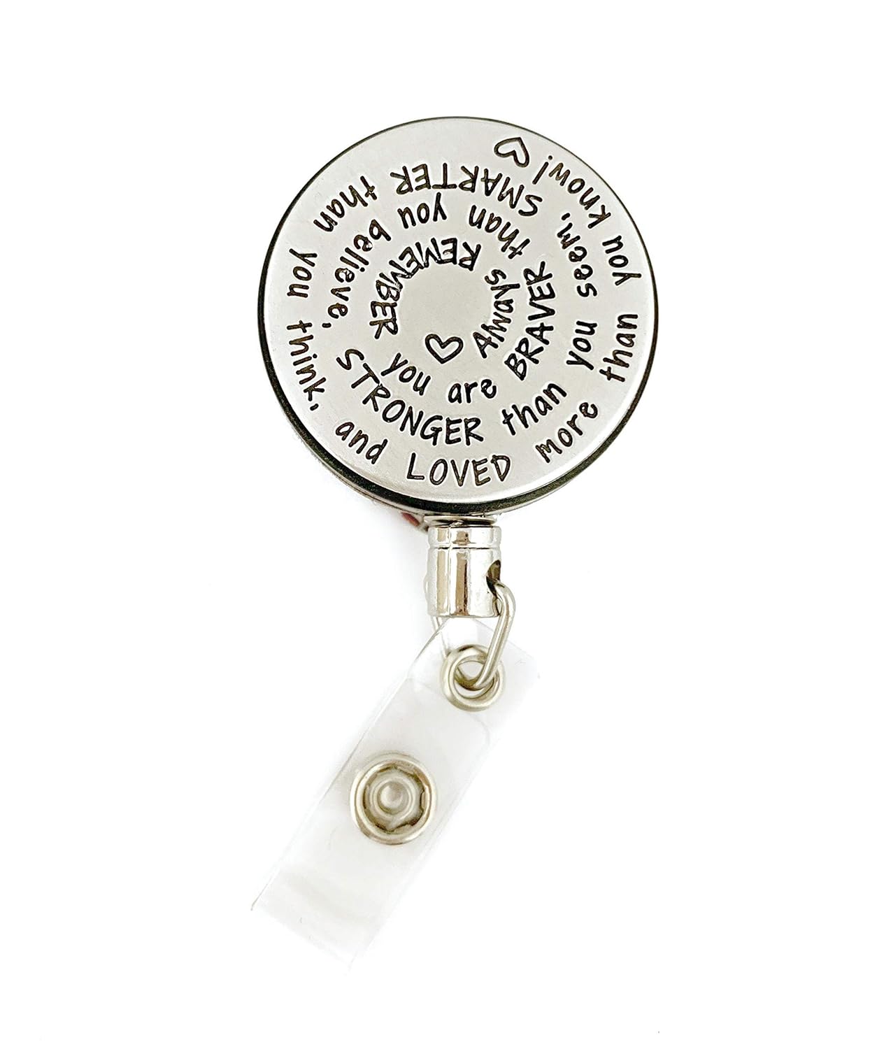 Retractable ID Badge Holder Inspirational Gift Handmade