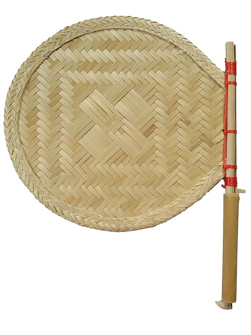 Buy Das Departmental Store Bamboo Hand Held Fan (stick 12 inch, pankha
