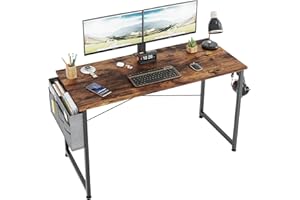COTUBLR 47 Inch Computer Desk, Home Office Desk, Simple Modern Desk for Bedroom, Writing Desk with Storage Bag, Study Table f