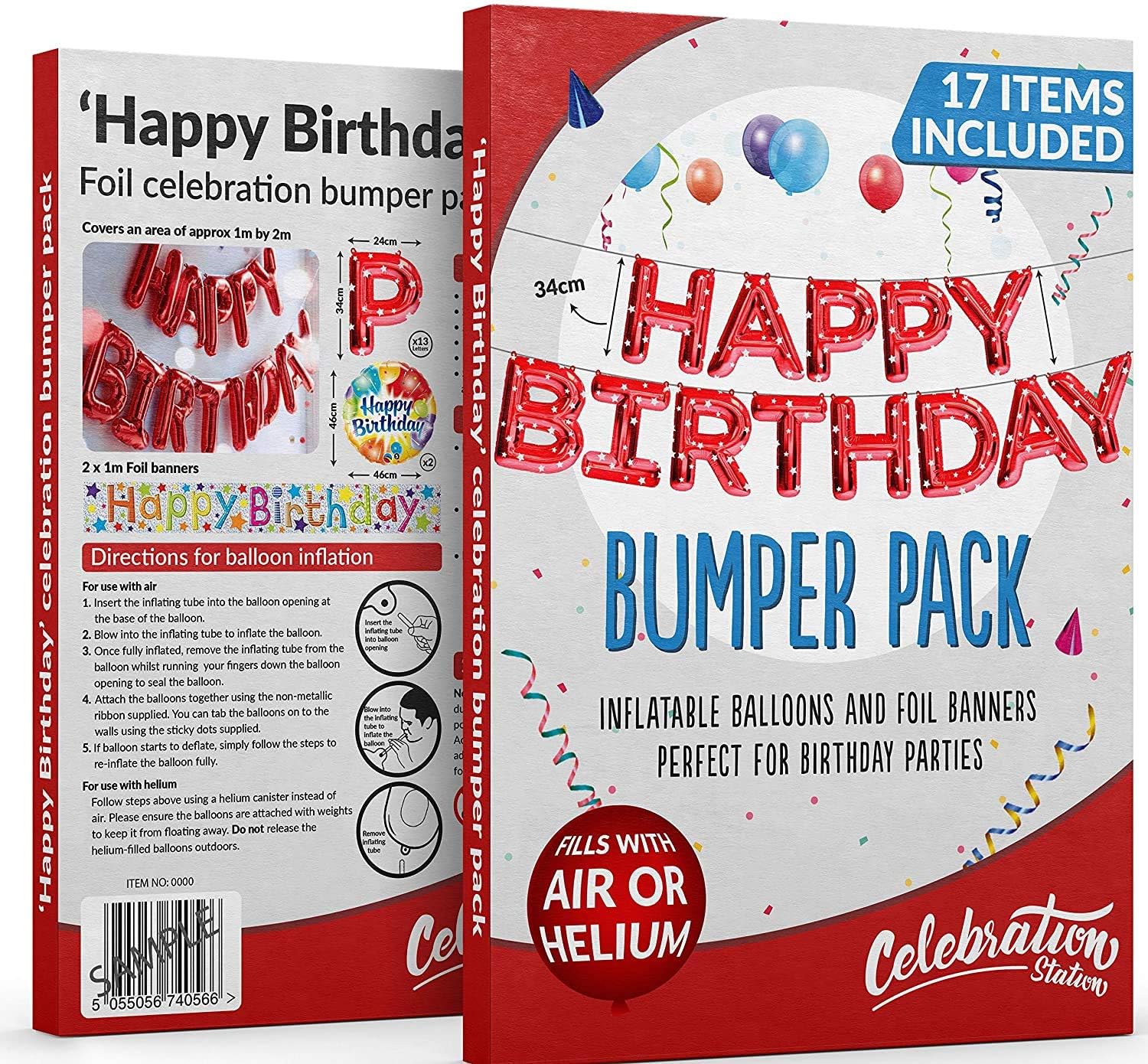 Celebration Station Happy Birthday Balloon Banners (Red)