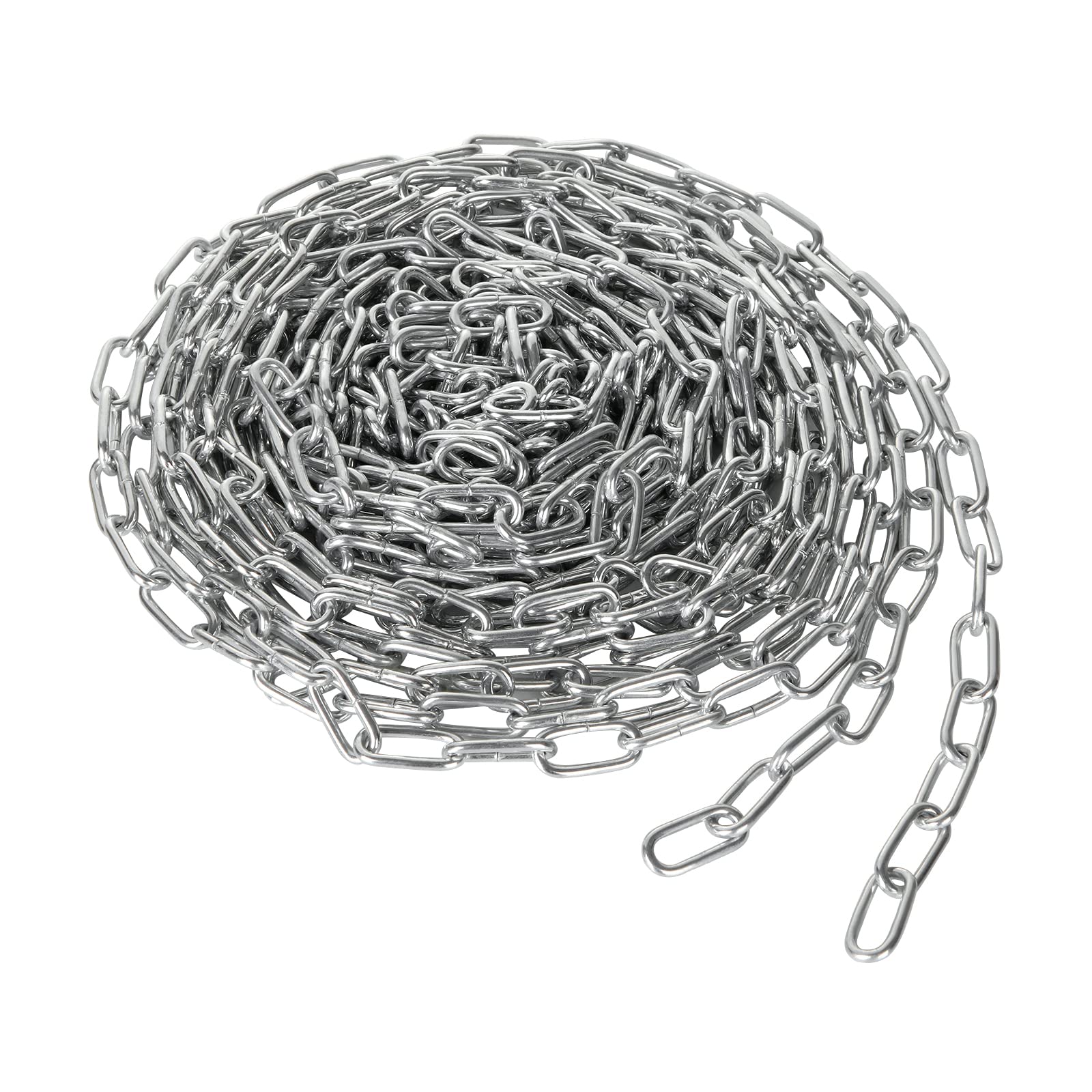 JMIATRY 10 Metres Length 304 Stainless Steel Chain, 3mm Heavy Duty Chains Links, Galvanized Steel Welded Link Chain Lift for Fence Gate, Garage Doors, Swing Chains and Bicycle Security Lock