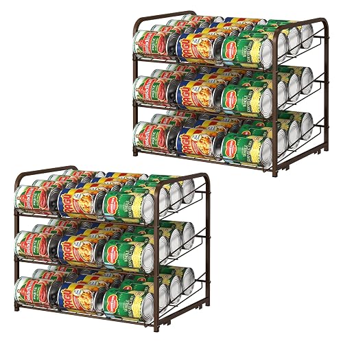 Shinoske Can Organizer for Pantry 2 Pack,3-Tier Stackable Can Organizer ...