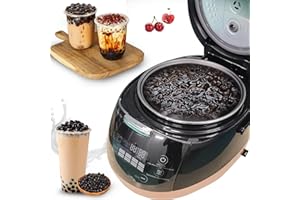 Vaseni Automatic Tapioca Pearl Cooker, Tapioca Pearl Maker, Commercial Bubble Tea Pearl Pot, 5L 1.3 Gallon Non Stick Inner, D