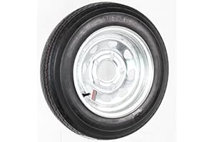 eCustomrim Trailer Tire On Rim 4.80-12 480-12 4.80X12 Load Range B 5 Lug Wheel Galvanized Spoke - 2 Year Warranty w/Free Roadside