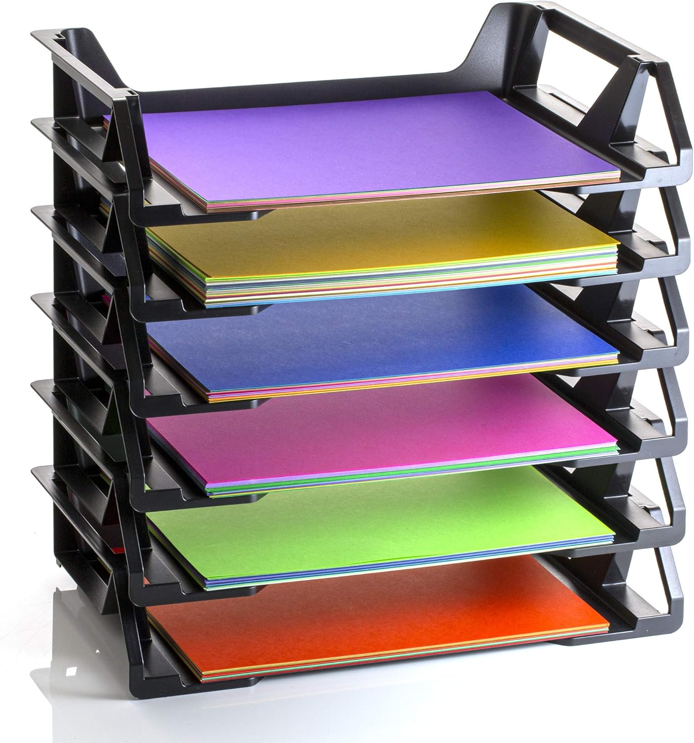 Officemate OIC Achieva Side Load Letter Tray, Recycled, Black, 6 Pack (26212) : Office Desk Trays : Office Products