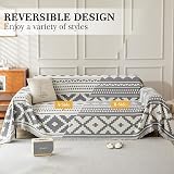 SHANNA Geometric Chenille Sofa Cover 2 3 4 Seater Tassel All Season view 2