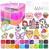 11000 Fuse Beads Craft Kit with Storage Box,20 Colors 5mm Beads, Pegboards, Ironing Papers and Accessories. Arts and Crafts Set Toys Gifts for Boys & Girls Christmas Birthday.DIY Craft Gift for Kids