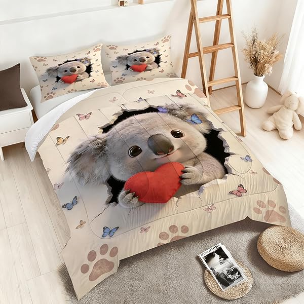 VTKON CAMOUFLAGE APE MAN COMFORTER SET TWIN FOR BOYS KIDS CARTOON GORILLA BEDDING SET CAMO ARMY GREEN MILITARY WOODLAND BED SET FOR BEDROOM SOFT HIP HOP ART QUILT SET WITH 1 COMFORTER + 1 PILLOWCASE