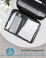 Maliton Hanging Toiletry Bag Waterproof Large Foldable Travel Wash Bag Black view 5