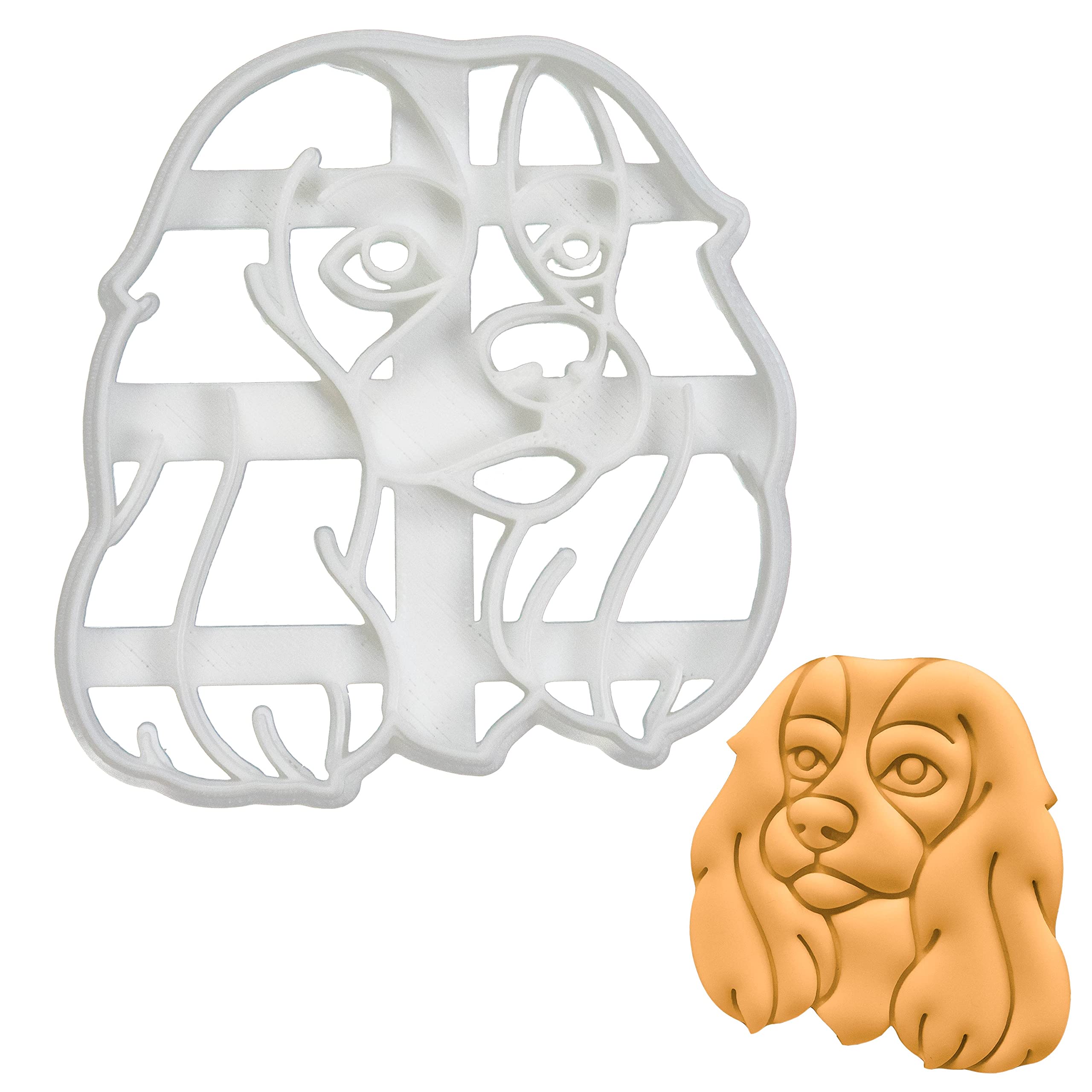 BAKERLOGY King Charles Spaniel Face Cookie Cutter - Detailed Biscuit Cutter Design for Baking and Crafts, Ideal on Fondant, Dough, Clay
