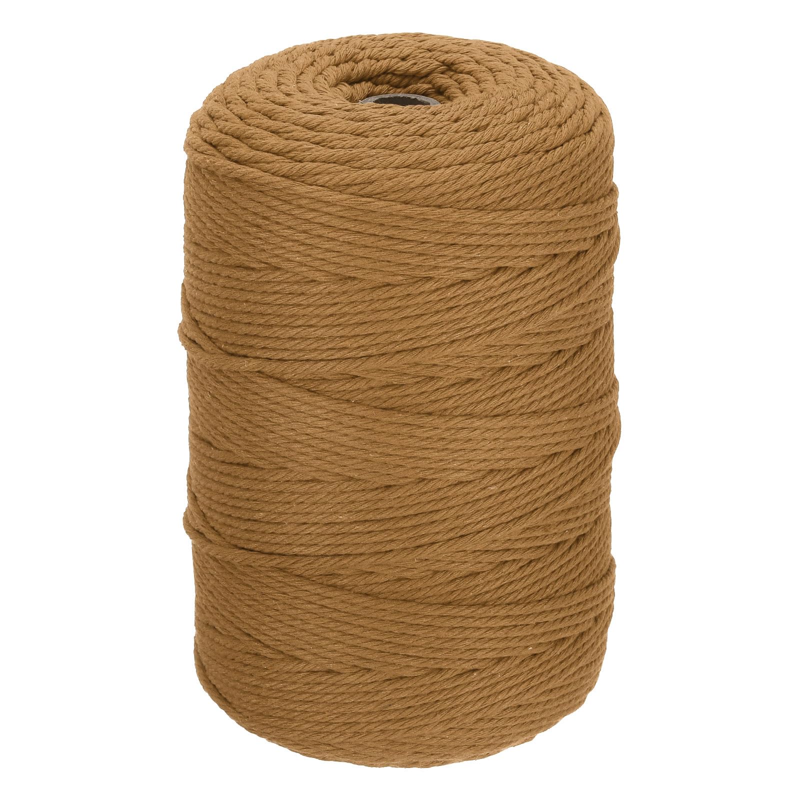 DMiotech 3mm x 300M (328 Yard) Light Brown Natural Cotton Macrame Rope, Wall Hanging Handmade Single Strands Twisted Macrame Cotton Cord for Plant Hangers, Gift Wrapping Wedding