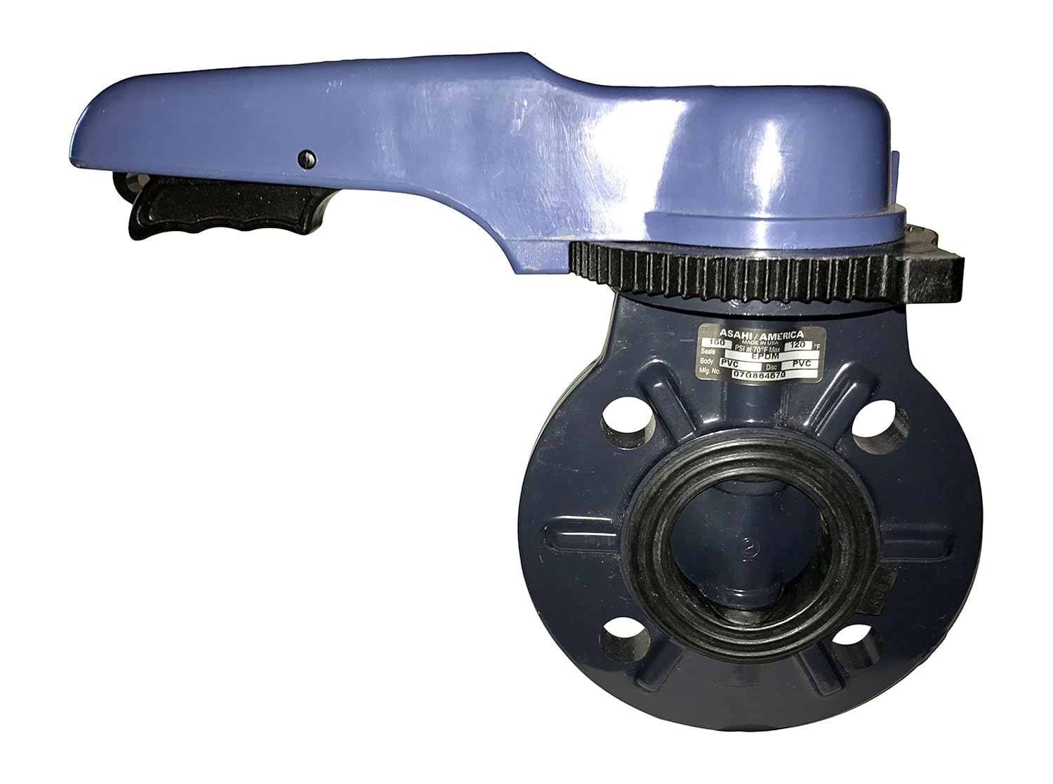 ASAHI 1728030 3" Pool Pro Butterfly Valve, 150 Flange Connector, PVC